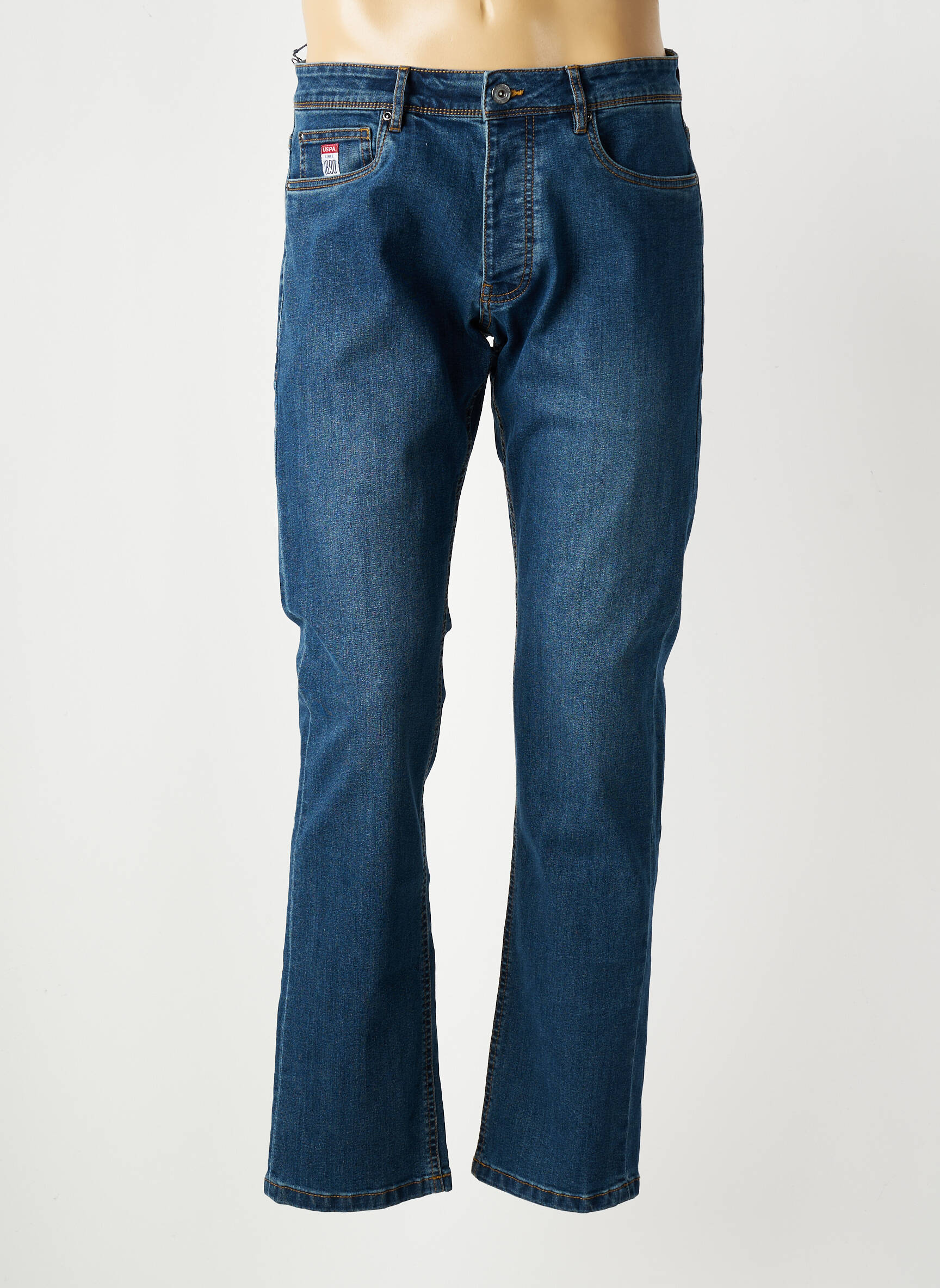 Jeans coupe droite fermeture boutonnée sur le devant taille normale bleu U.S. POLO ASSN homme