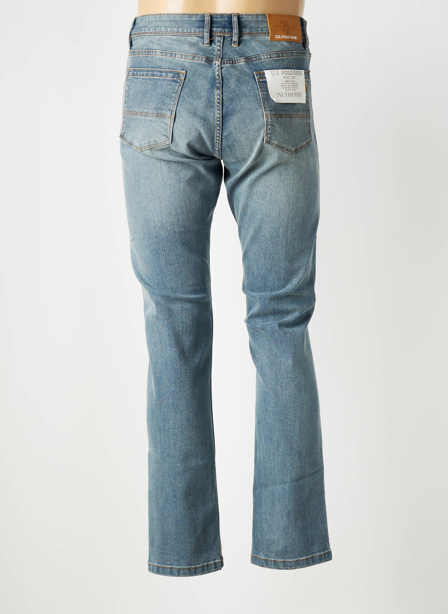Jeans coupe droite fermeture boutonnée sur le devant taille normale bleu U.S. POLO ASSN homme