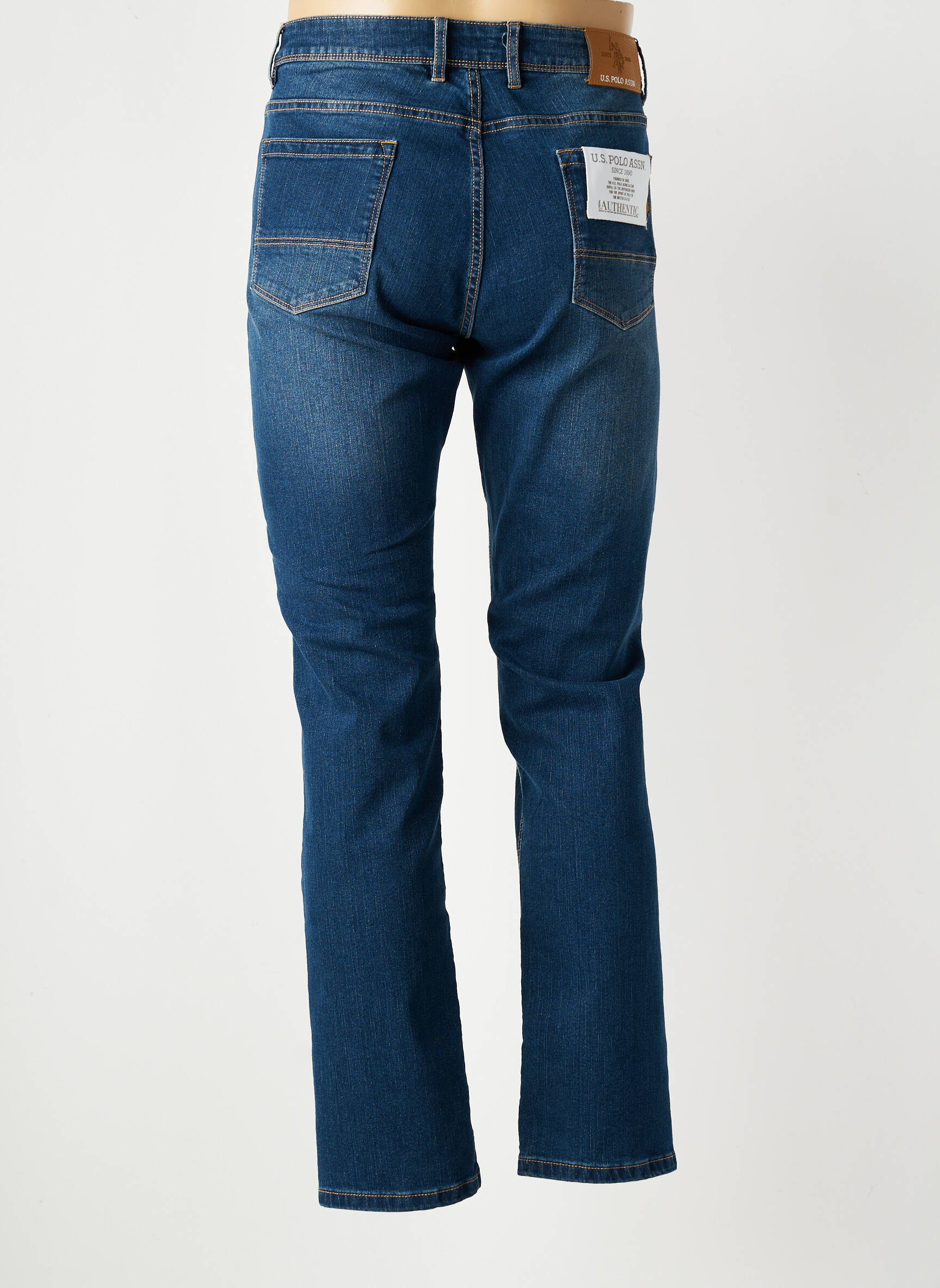 Jeans coupe droite fermeture boutonnée sur le devant taille normale bleu U.S. POLO ASSN homme