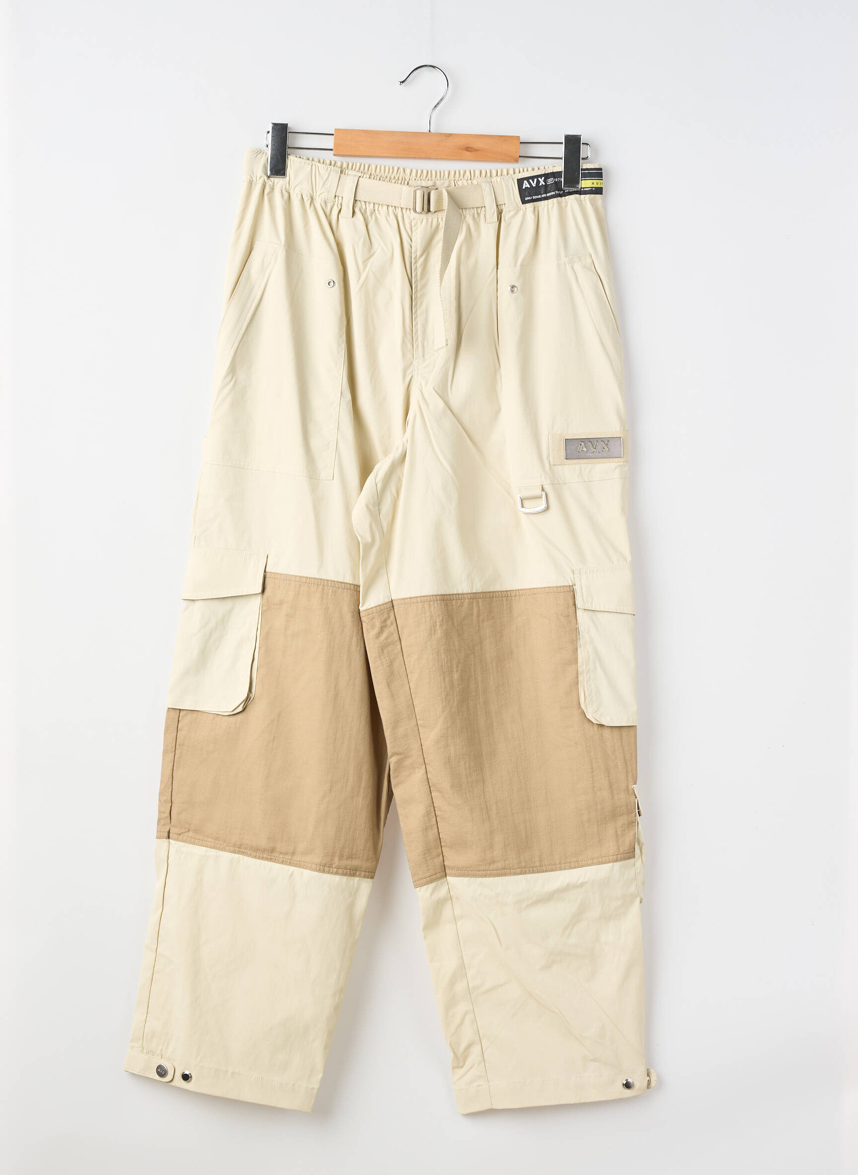 Pantalon cargo taille élastique taille normale beige AVIREX homme