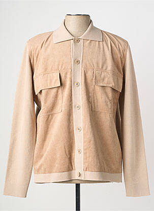 Veste casual fermeture boutonnée sur le devant beige WOOL & CO homme