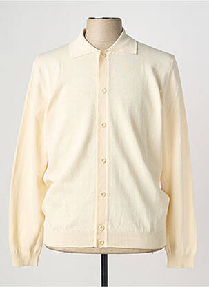 Gilet manches longues fermeture boutonnée sur le devant beige WOOL & CO homme
