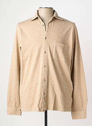 Chemise manches longues coupe cintrée beige WOOL & CO homme