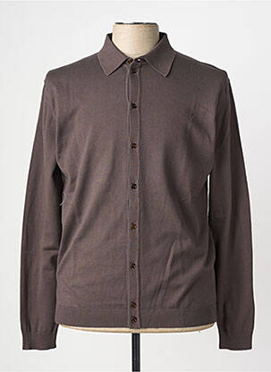 Gilet manches longues fermeture boutonnée sur le devant gris WOOL & CO homme