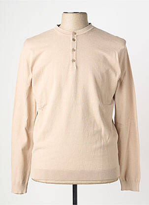 Pull stretch manches longues beige WOOL & CO homme
