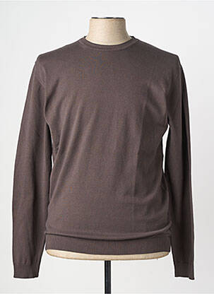 Pull stretch manches longues marron WOOL & CO homme