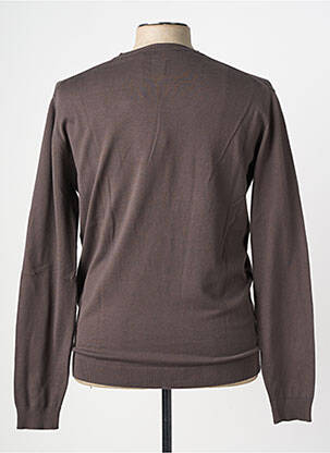 Pull stretch manches longues marron WOOL & CO homme