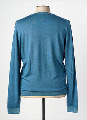 Pull col v manches longues bleu WOOL & CO homme