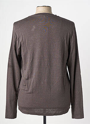 T-shirt coupe cintrée manches longues marron WOOL & CO homme