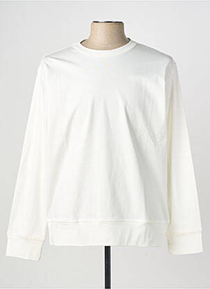 Sweat-shirt stretch manches longues beige WOOL & CO homme