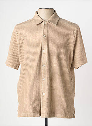 Chemise manches courtes coupe droite beige WOOL & CO homme