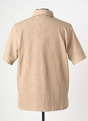 Chemise manches courtes coupe droite beige WOOL & CO homme