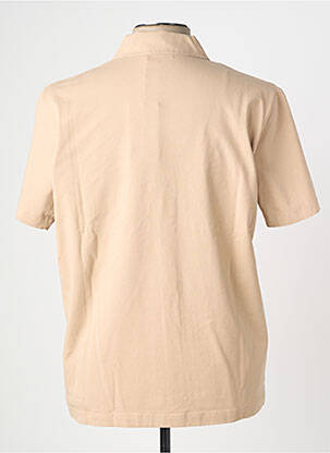 Polo tissage jersey manches courtes beige WOOL & CO homme