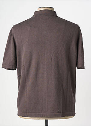Gilet manches courtes tissage jersey marron WOOL & CO homme