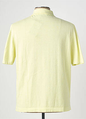 Pull col polo manches courtes jaune WOOL & CO homme