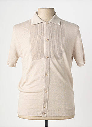 Gilet manches courtes coupe cintrée beige WOOL & CO homme