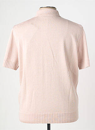 Gilet manches courtes tissage jersey rose WOOL & CO homme