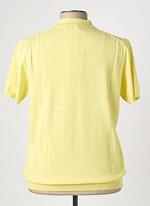 Pull col polo manches courtes jaune WOOL & CO homme