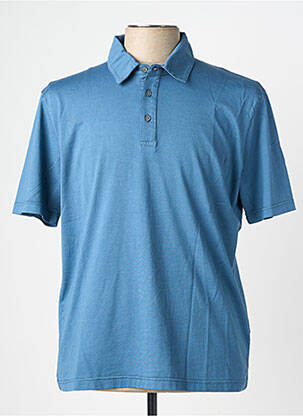 Polo tissage jersey manches courtes bleu WOOL & CO homme