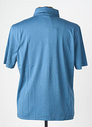 Polo tissage jersey manches courtes bleu WOOL & CO homme