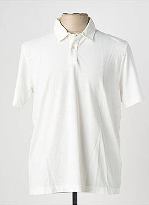 Polo tissage jersey manches courtes blanc WOOL & CO homme