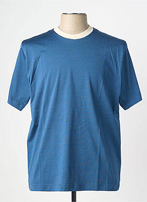 T-shirt coupe cintrée manches courtes bleu WOOL & CO homme