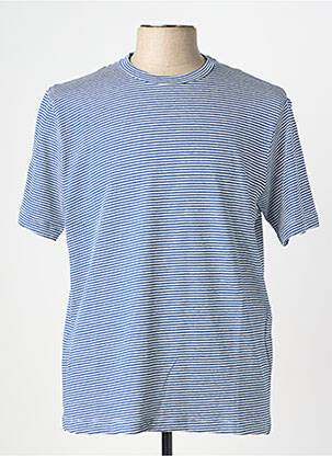 T-shirt coupe cintrée manches courtes bleu WOOL & CO homme