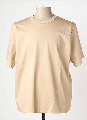 T-shirt coupe cintrée manches courtes beige WOOL & CO homme