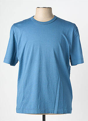 T-shirt coupe cintrée manches courtes bleu WOOL & CO homme