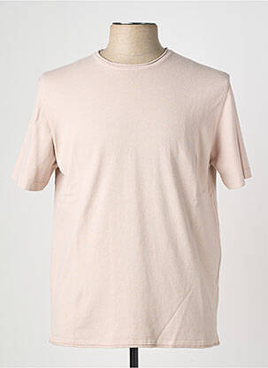 Pull stretch manches courtes beige WOOL & CO homme