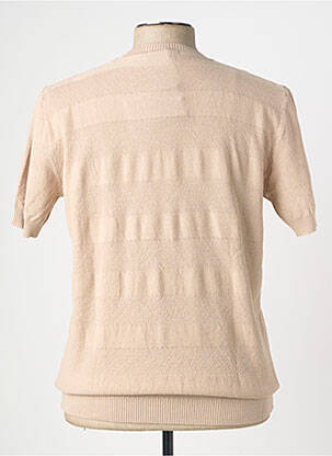 Pull stretch manches courtes beige WOOL & CO homme