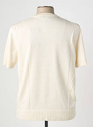 Pull stretch manches courtes beige WOOL & CO homme