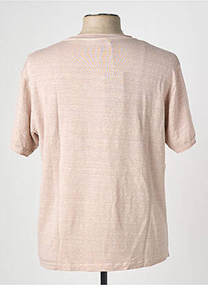 T-shirt tissage chiné manches courtes beige WOOL & CO homme