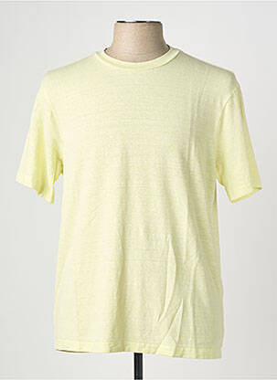 T-shirt tissage chiné manches courtes vert WOOL & CO homme