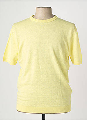 Pull stretch manches courtes jaune WOOL & CO homme