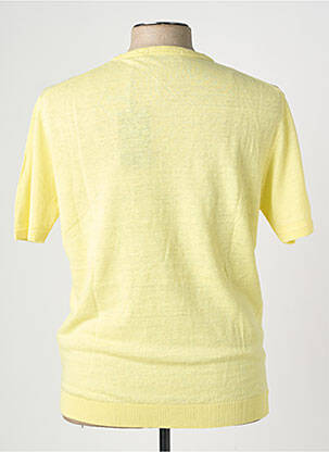 Pull stretch manches courtes jaune WOOL & CO homme
