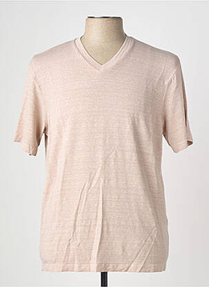 T-shirt coupe cintrée manches courtes beige WOOL & CO homme