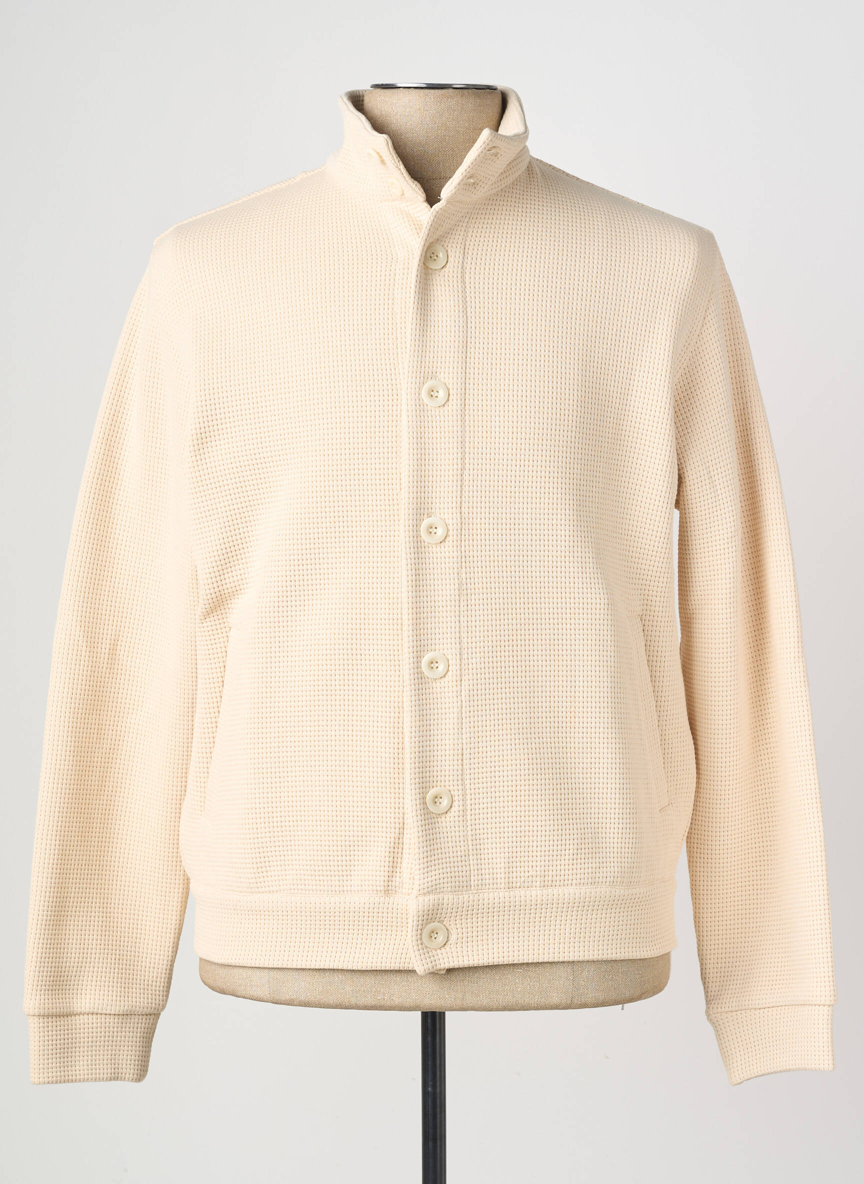 Veste casual resserrée sur le bas beige WOOL & CO homme