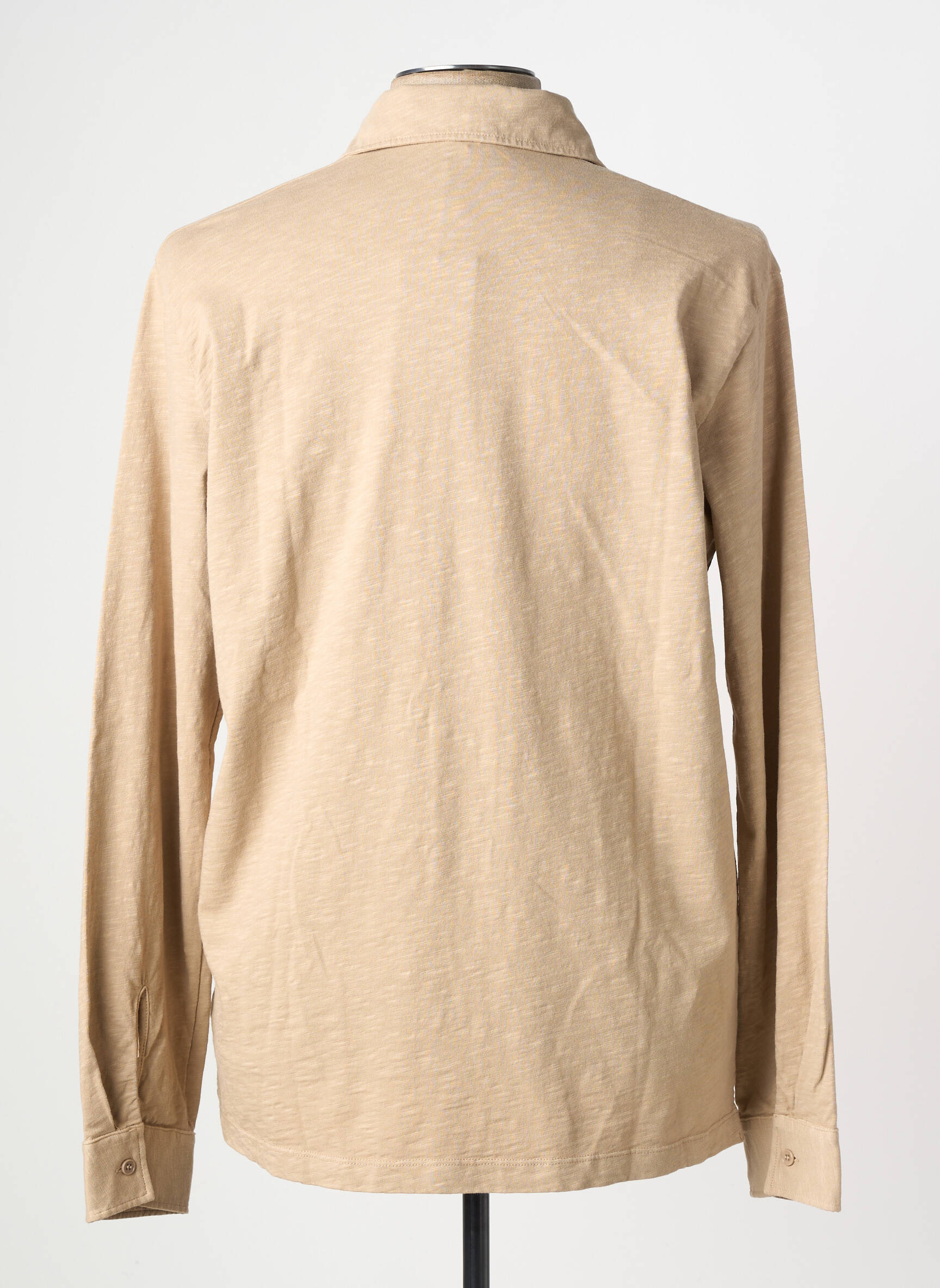 Chemise manches longues coupe cintrée beige WOOL & CO homme
