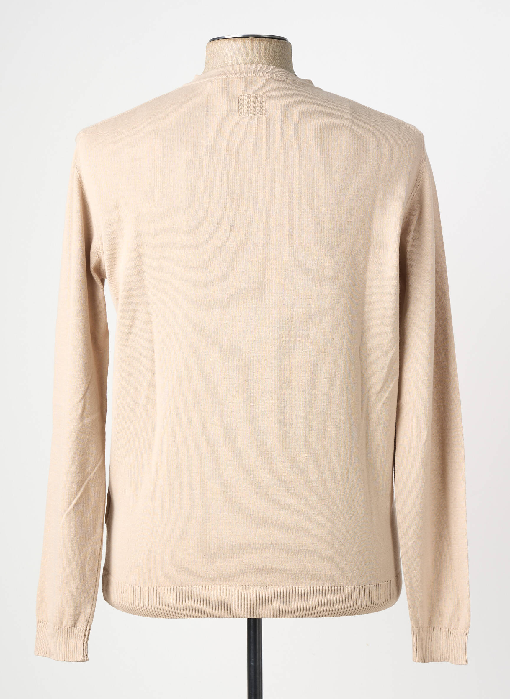 Pull stretch manches longues beige WOOL & CO homme