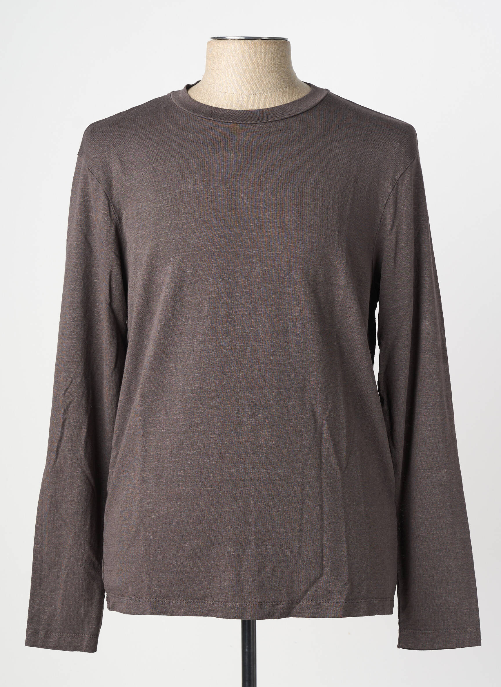 T-shirt coupe cintrée manches longues marron WOOL & CO homme