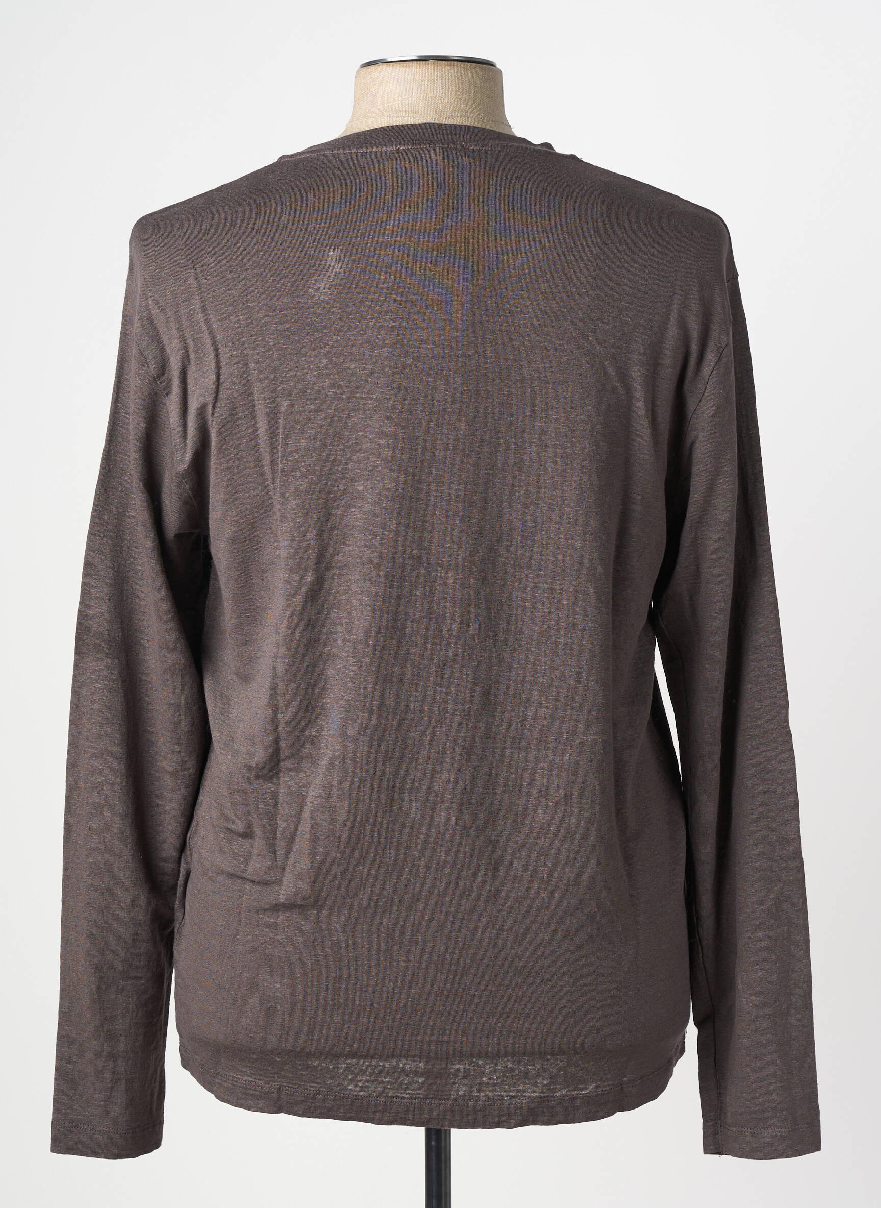 T-shirt coupe cintrée manches longues marron WOOL & CO homme