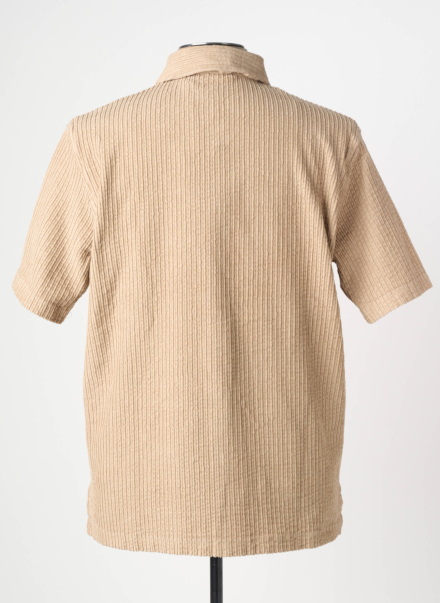 Chemise manches courtes coupe droite beige WOOL & CO homme