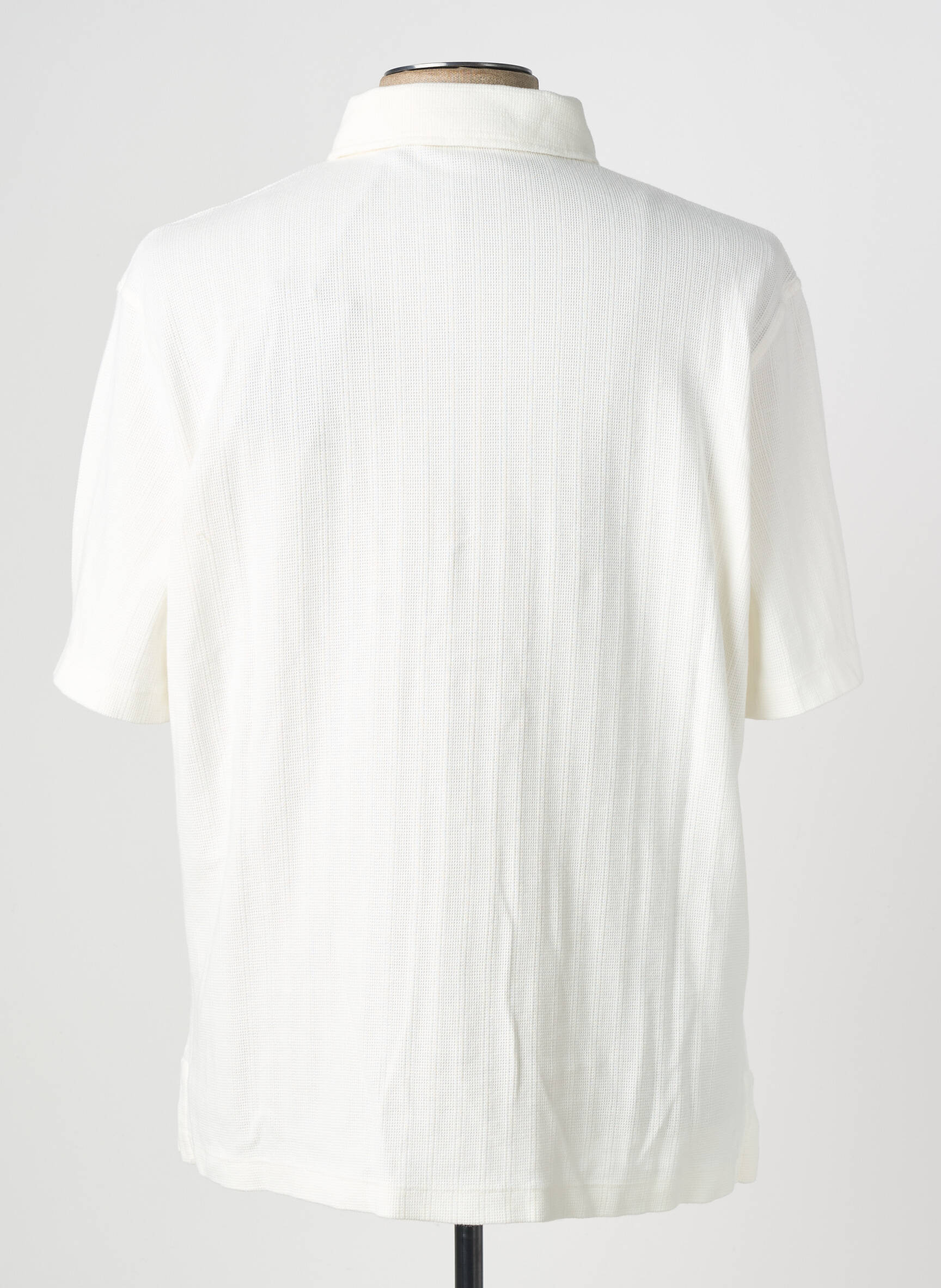 Chemise manches courtes coupe cintrée beige WOOL & CO homme