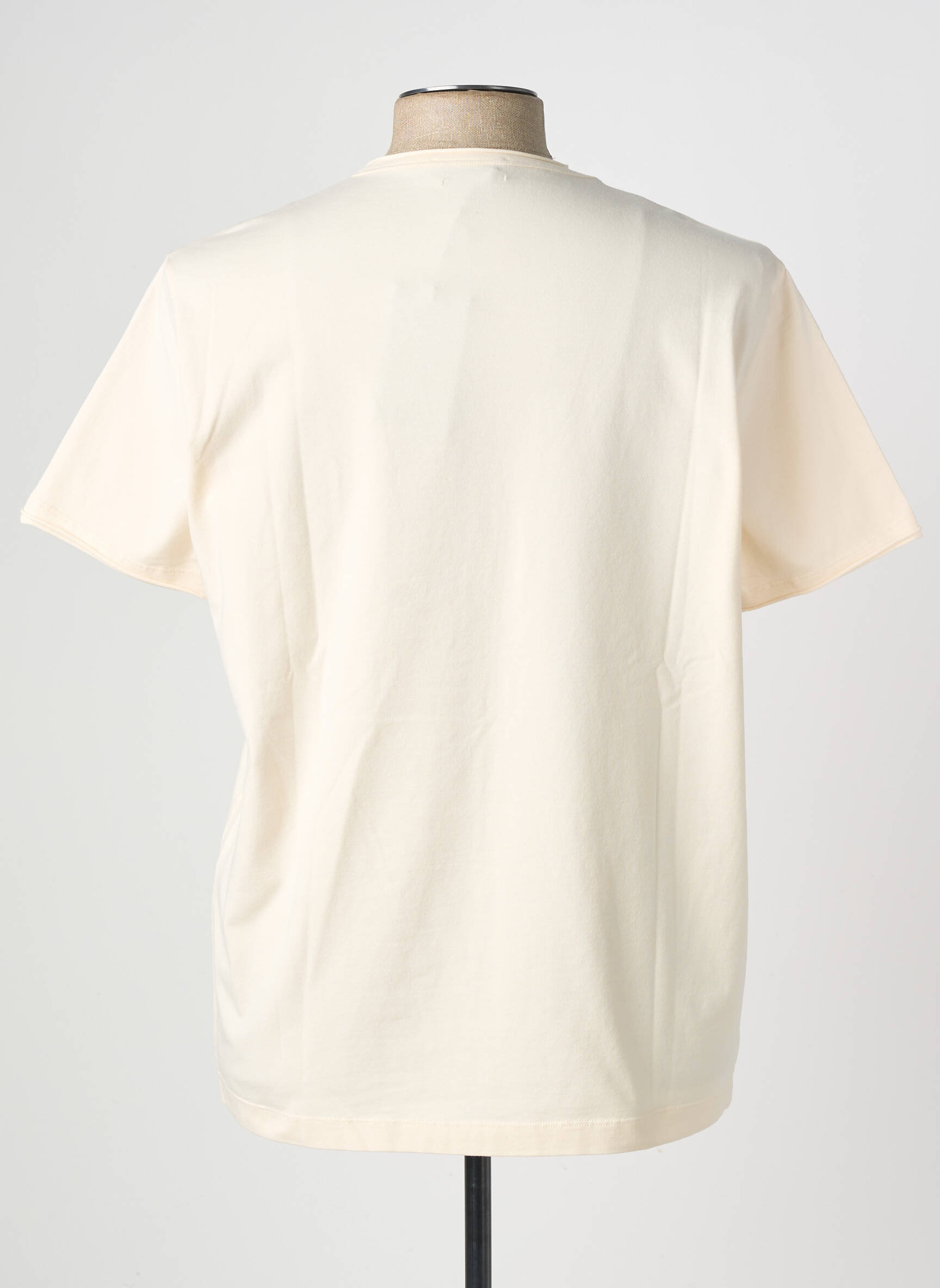 T-shirt coupe cintrée manches courtes beige WOOL & CO homme