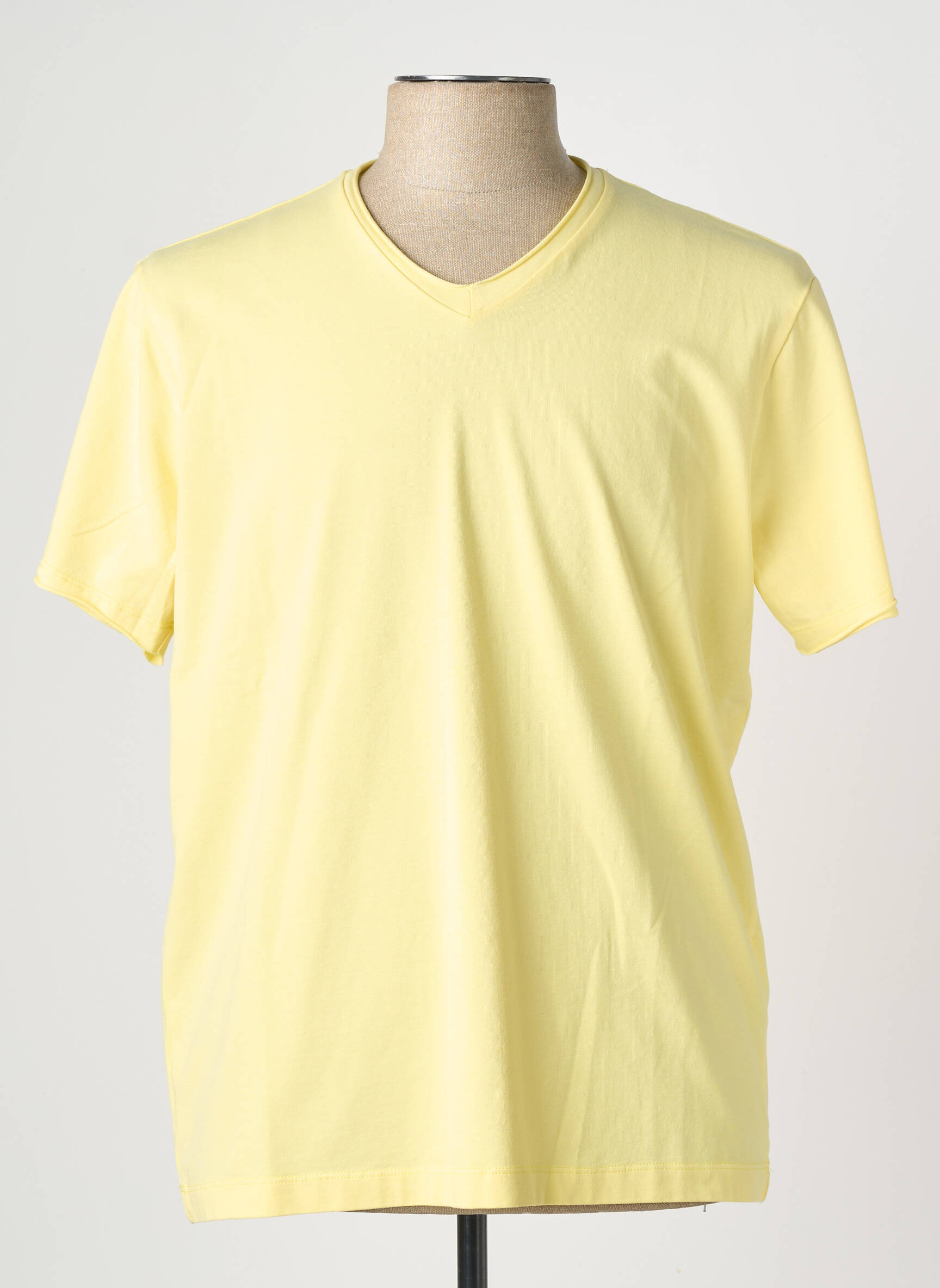 T-shirt coupe cintrée manches courtes jaune WOOL & CO homme
