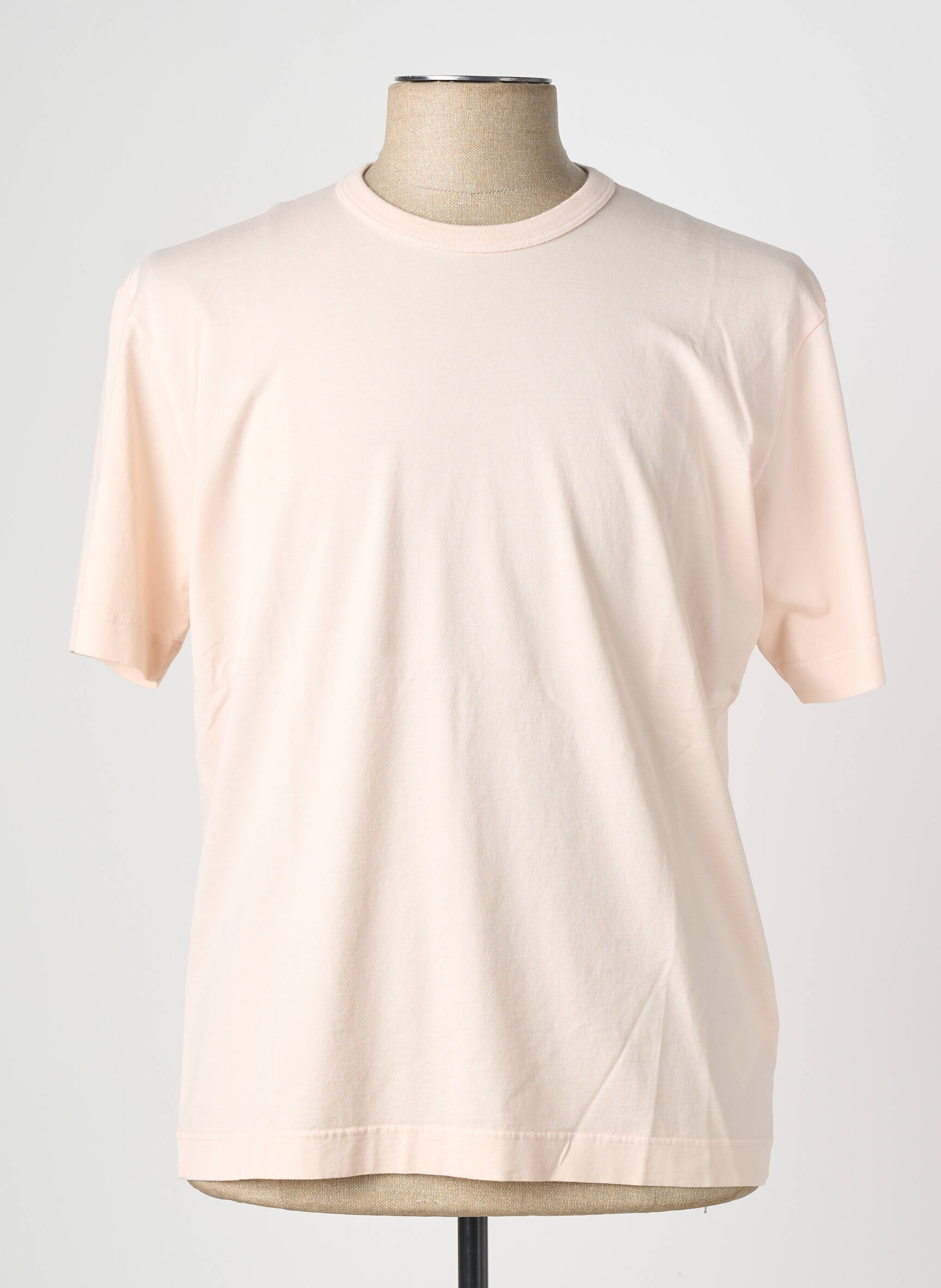 T-shirt coupe cintrée manches courtes rose WOOL & CO homme