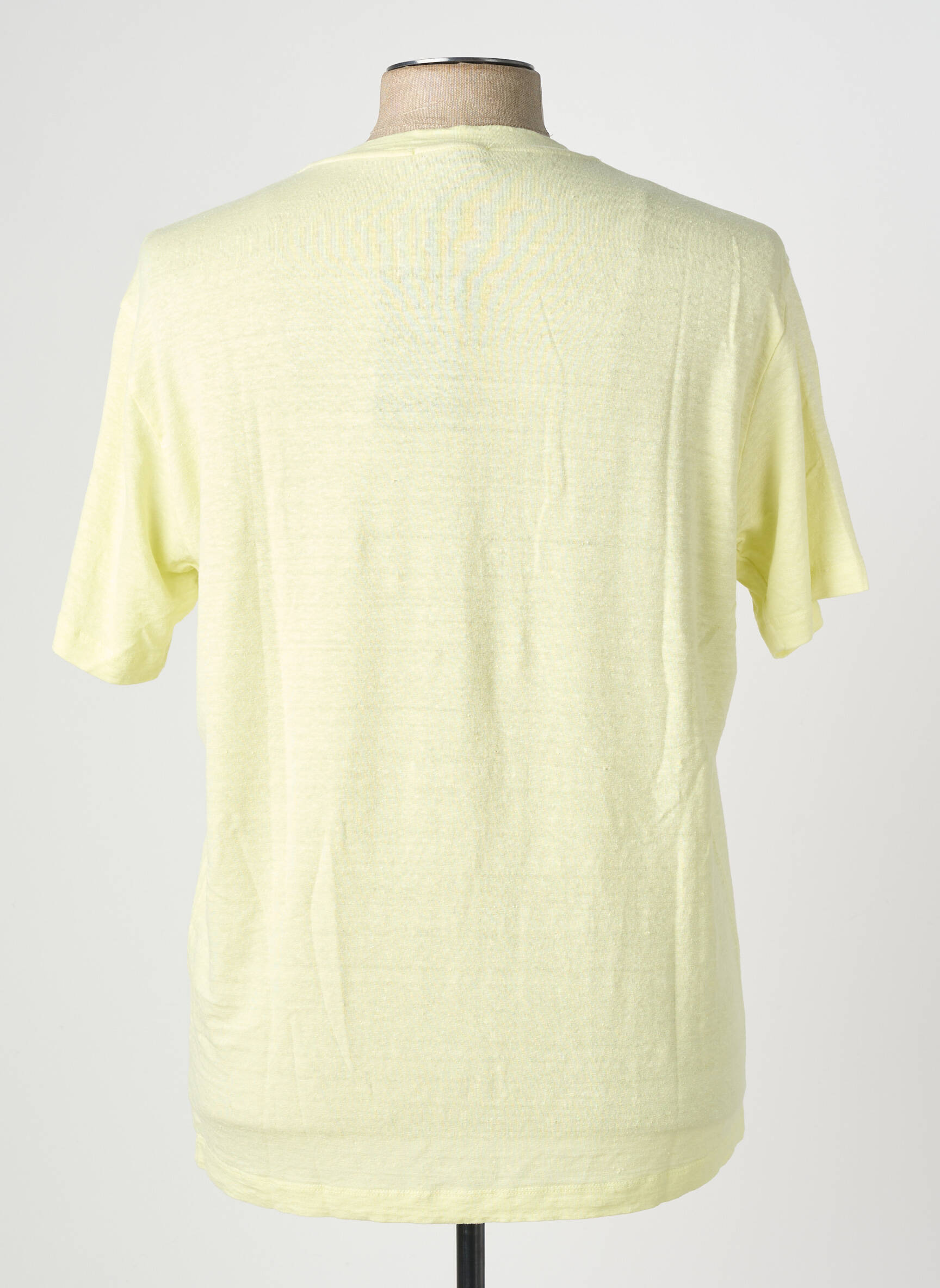 T-shirt tissage chiné manches courtes vert WOOL & CO homme