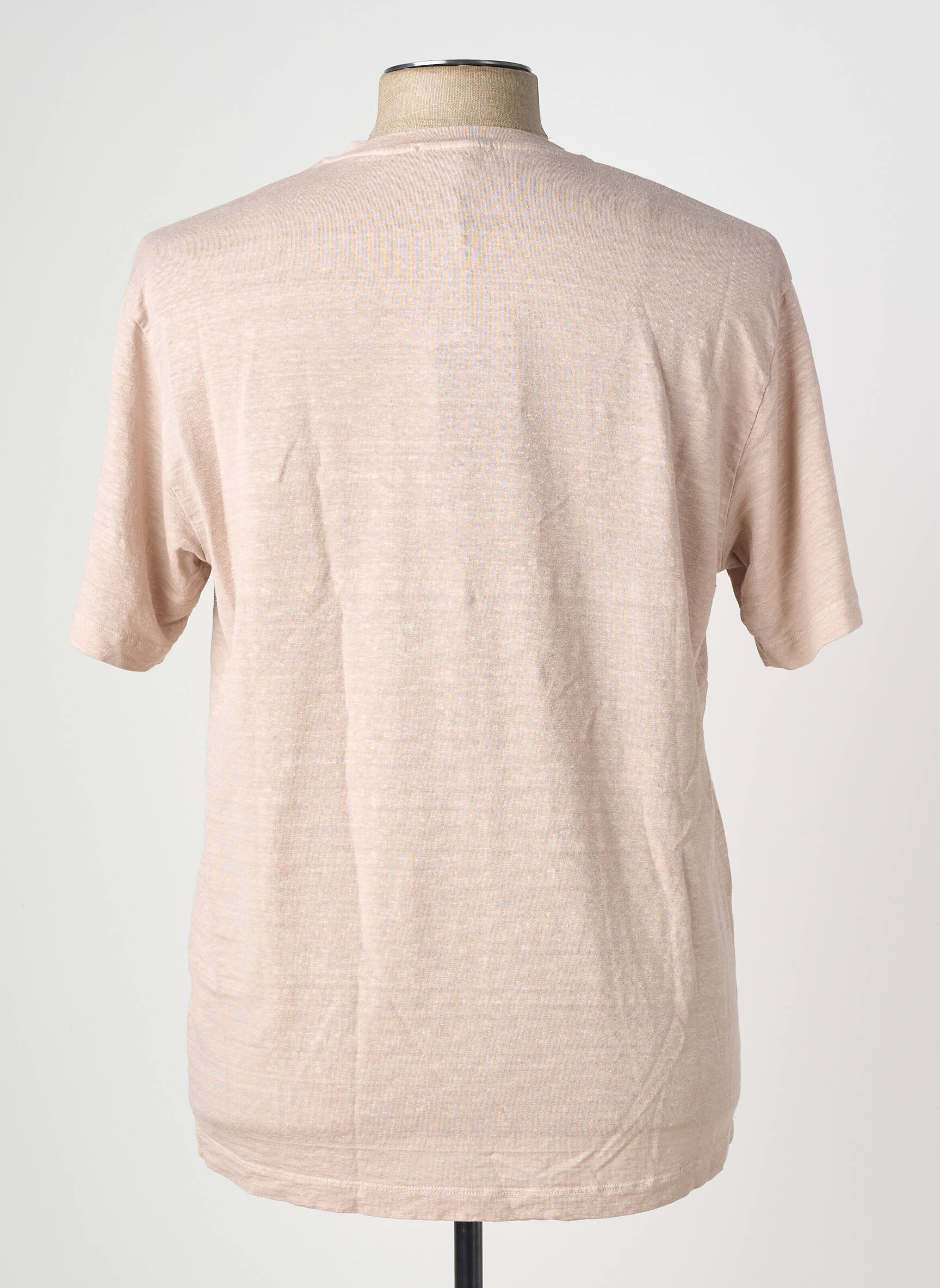 T-shirt coupe cintrée manches courtes beige WOOL & CO homme