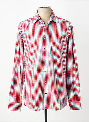 Chemise manches longues coupe cintrée rouge MARVELIS homme